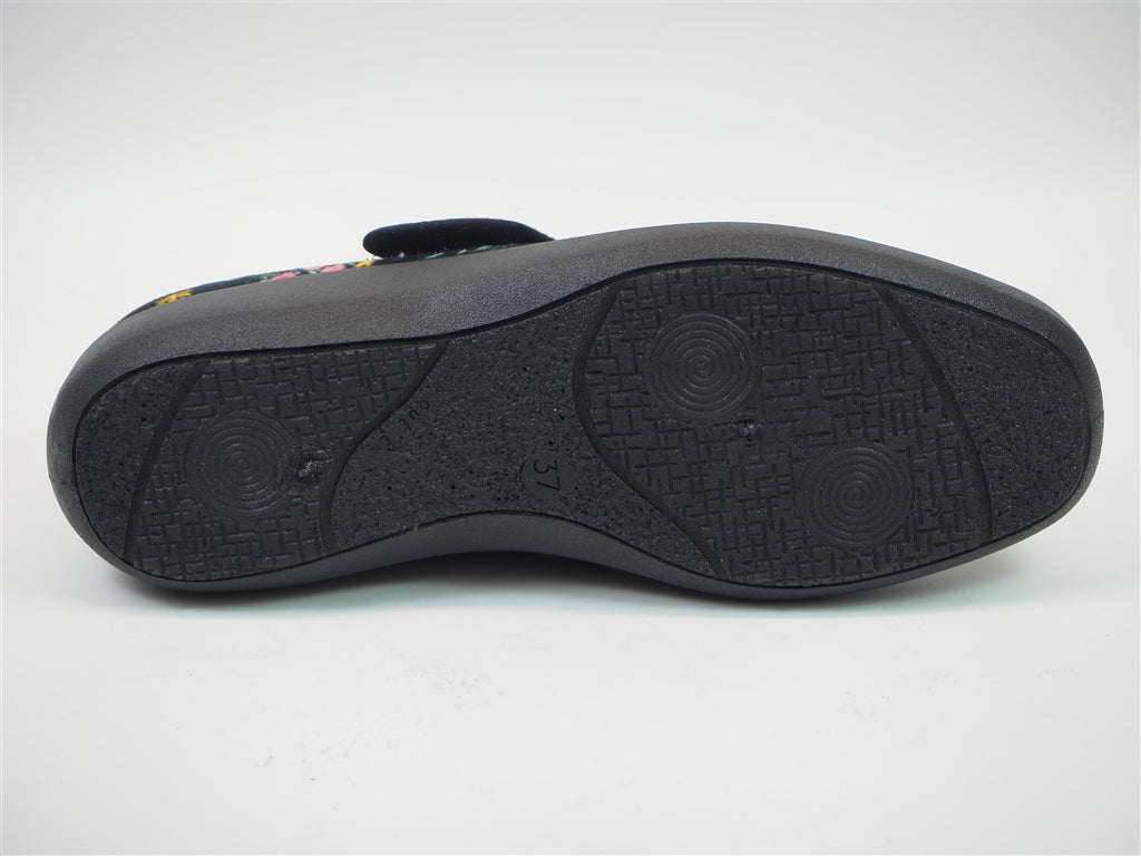 tartevelle chausson ballerine bride velcro noir
