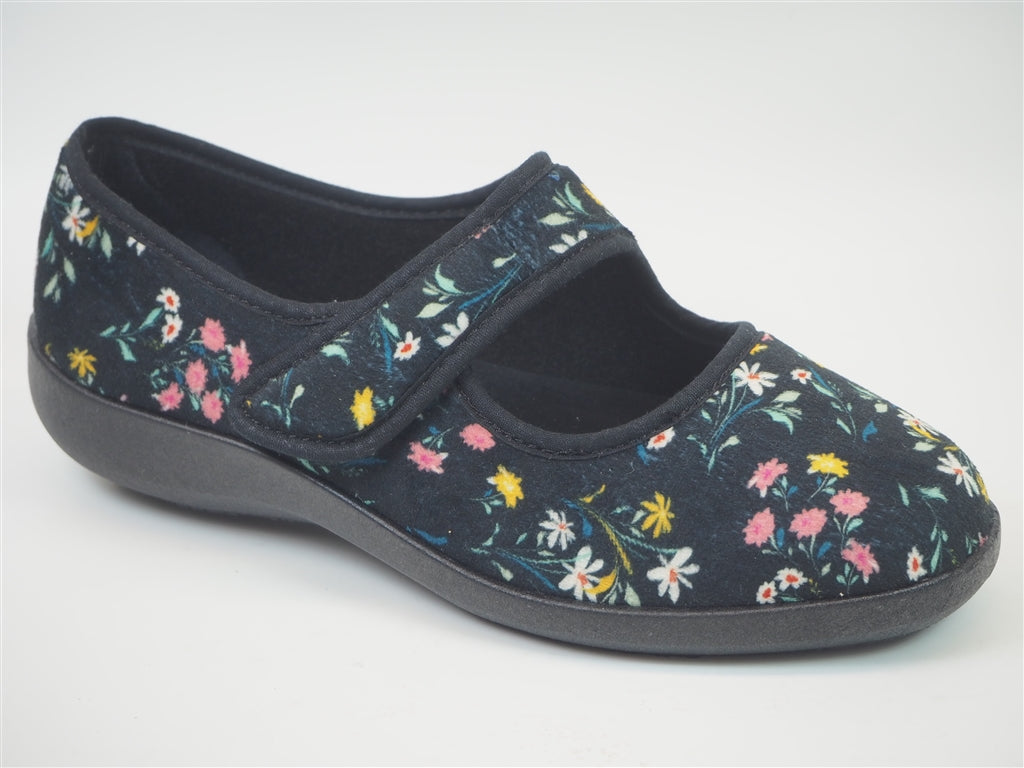 tartevelle chausson ballerine bride velcro noir