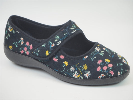 tartevelle chausson ballerine bride velcro noir